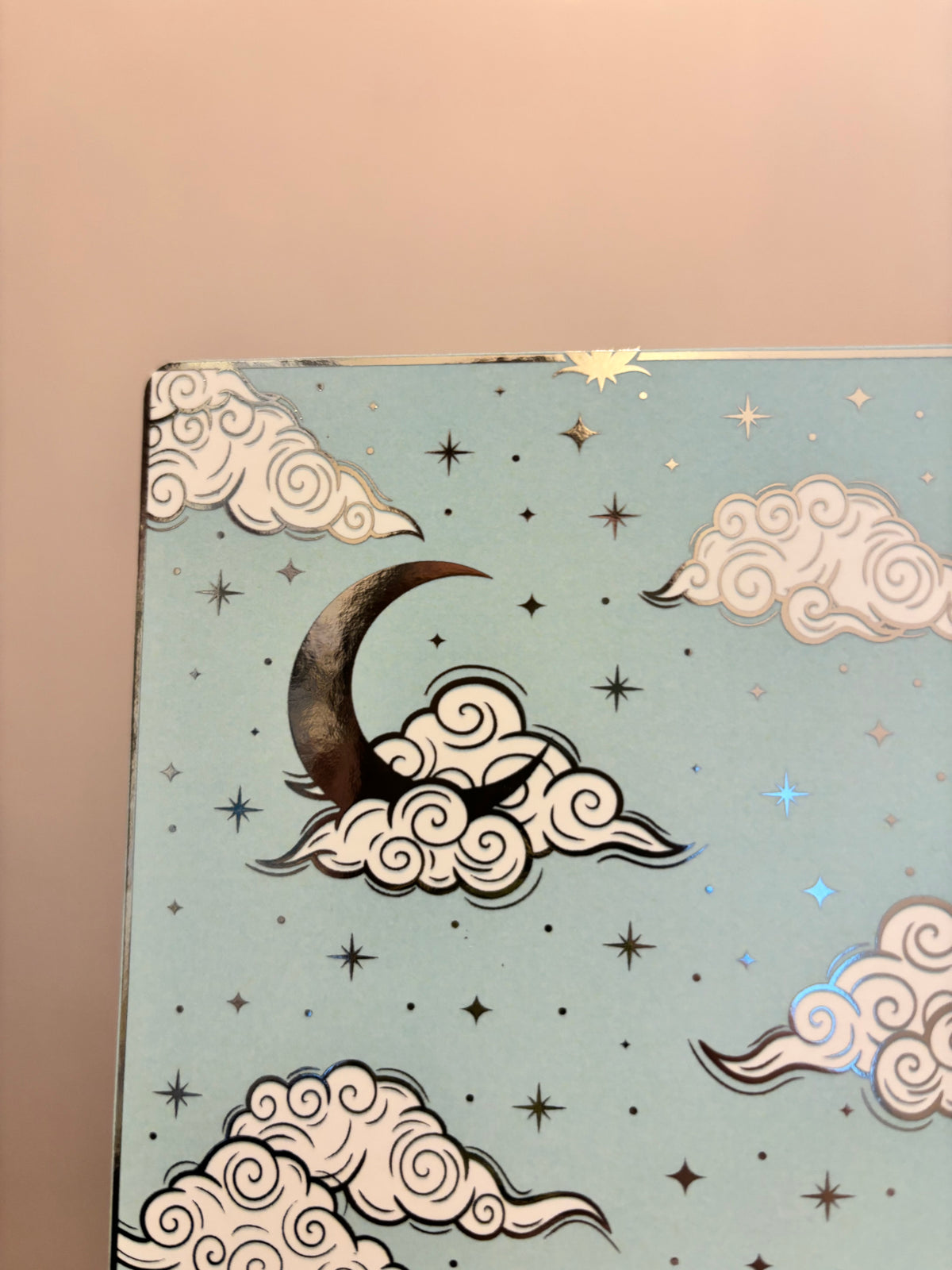Magical sky reader foiled Insert for Kindle/ E Reader. Clouds, stars and moon
