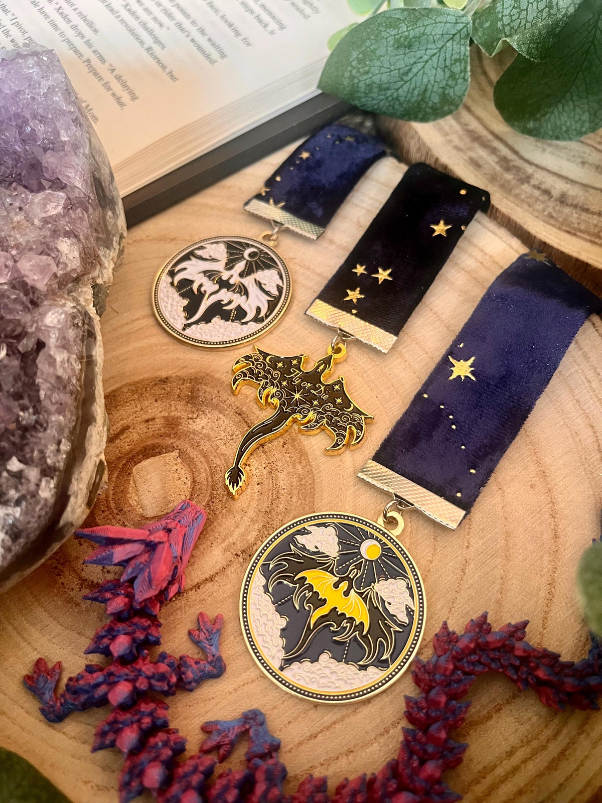 Fourth wing bookmark - Velvet dragon Empyrean series - officially licensed - fly or die
