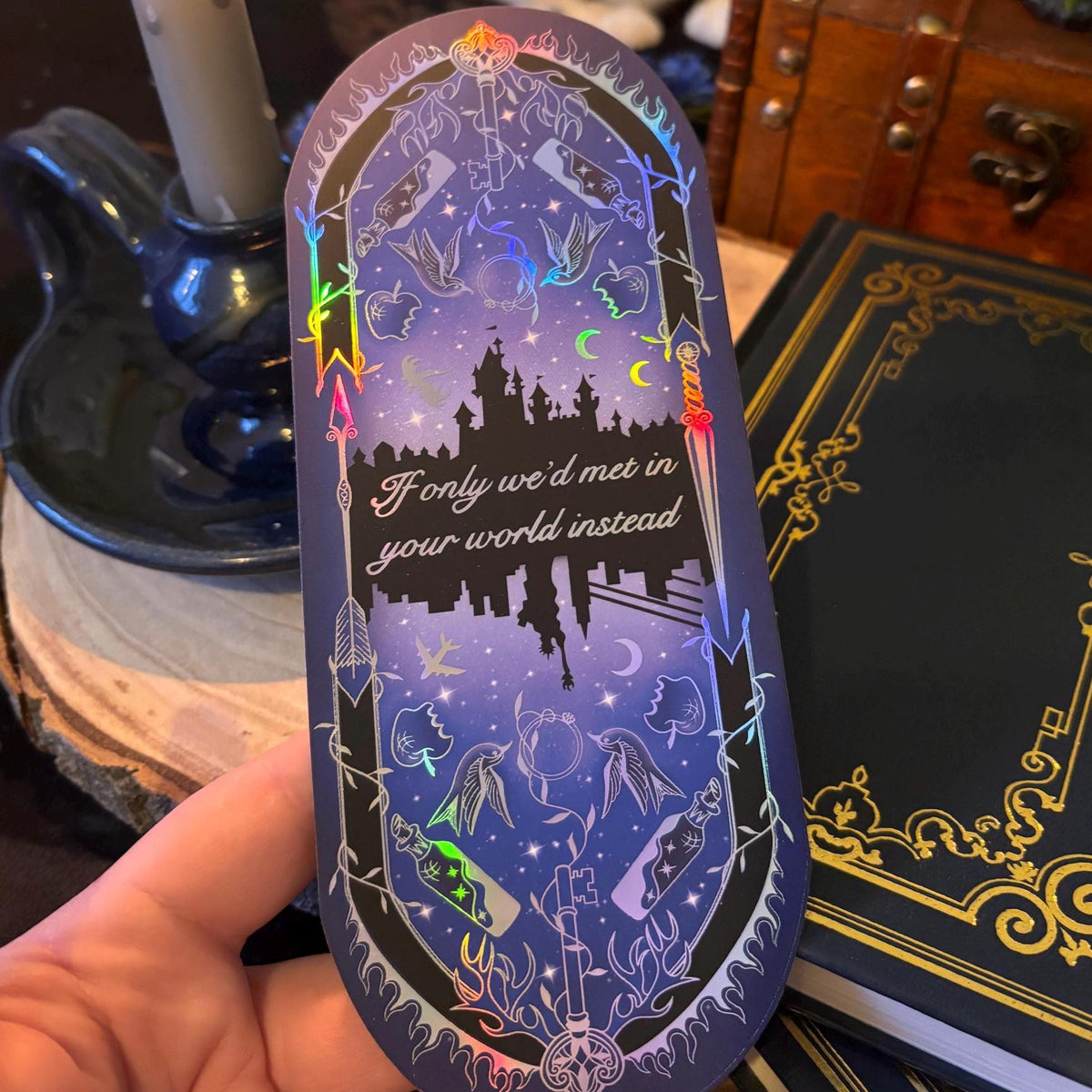 KA Tuckers Fate & Flame bookmark. Fantasy, Dragon and magic portal large size bookmark. Holographic foil. Officially licensed