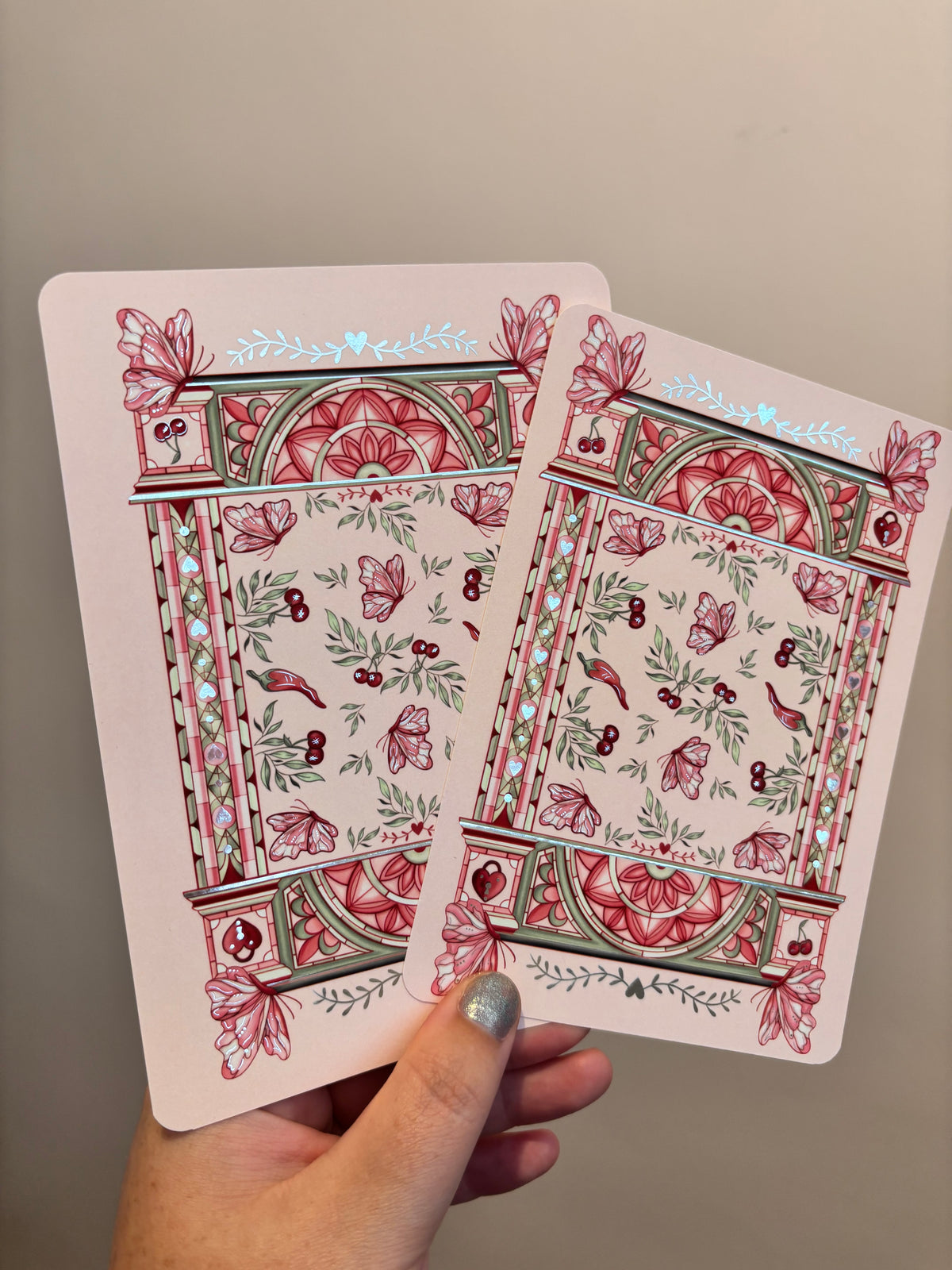 Romance reader foiled Insert for Kindle/ E Reader. Butterfly, cherry and chilli designs.