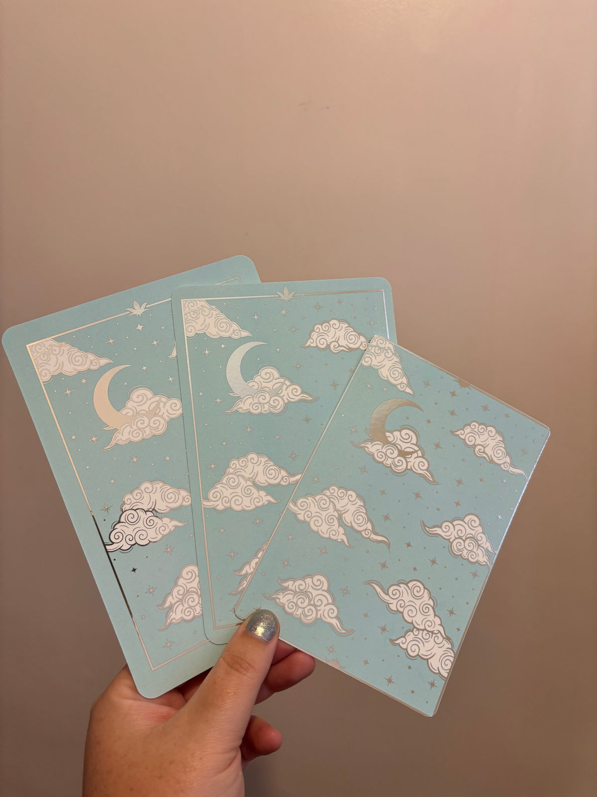 Magical sky reader foiled Insert for Kindle/ E Reader. Clouds, stars and moon
