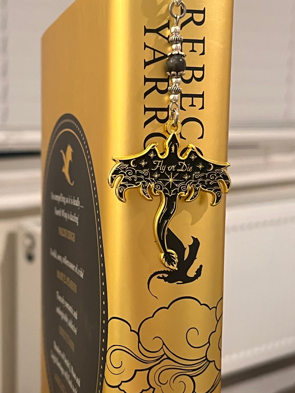 Fourth Wing Dragon Bookmark or Keychain: empyrean series - officially licensed - fly or die - ORIGINAL DESIGN