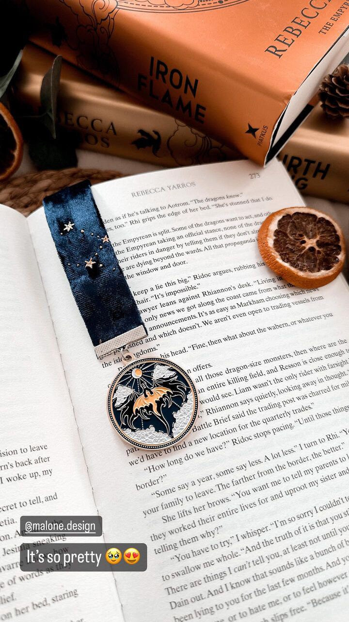 Fourth wing bookmark - Velvet dragon Empyrean series - officially licensed - fly or die