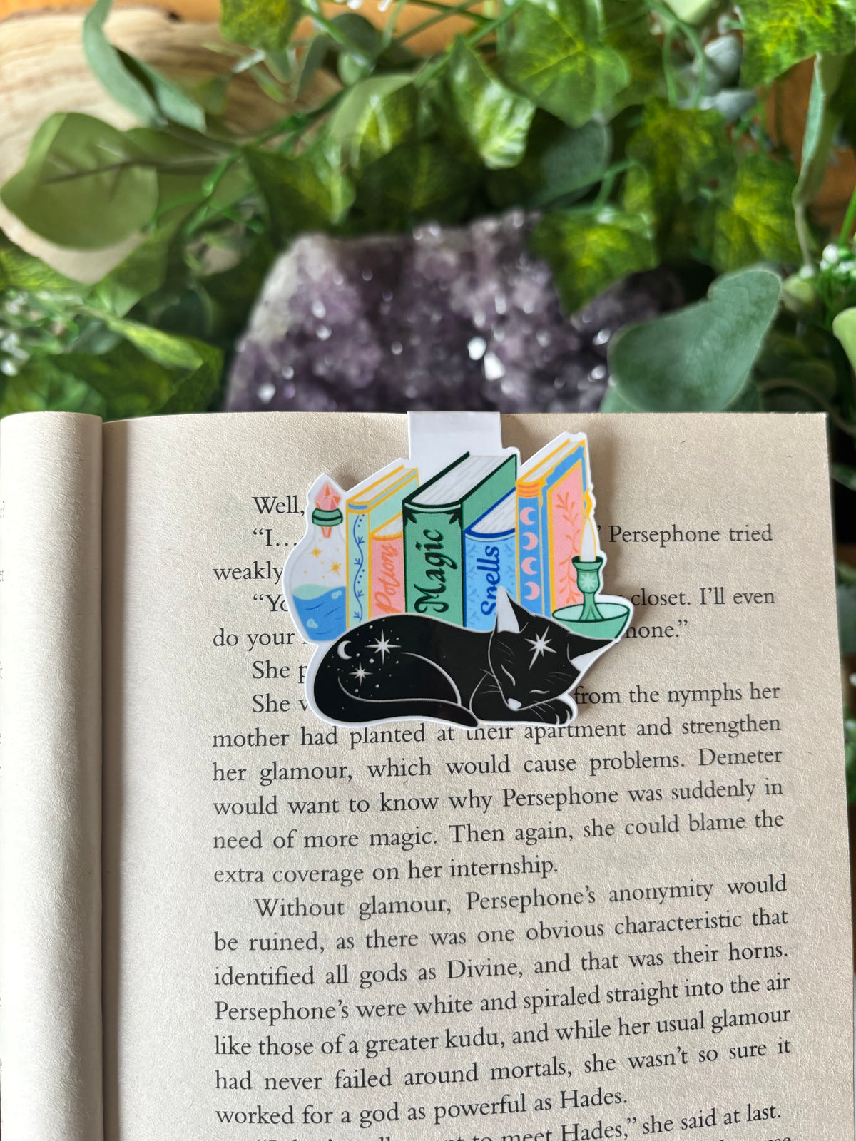 Cat magic bookstack  Magnetic Bookmark