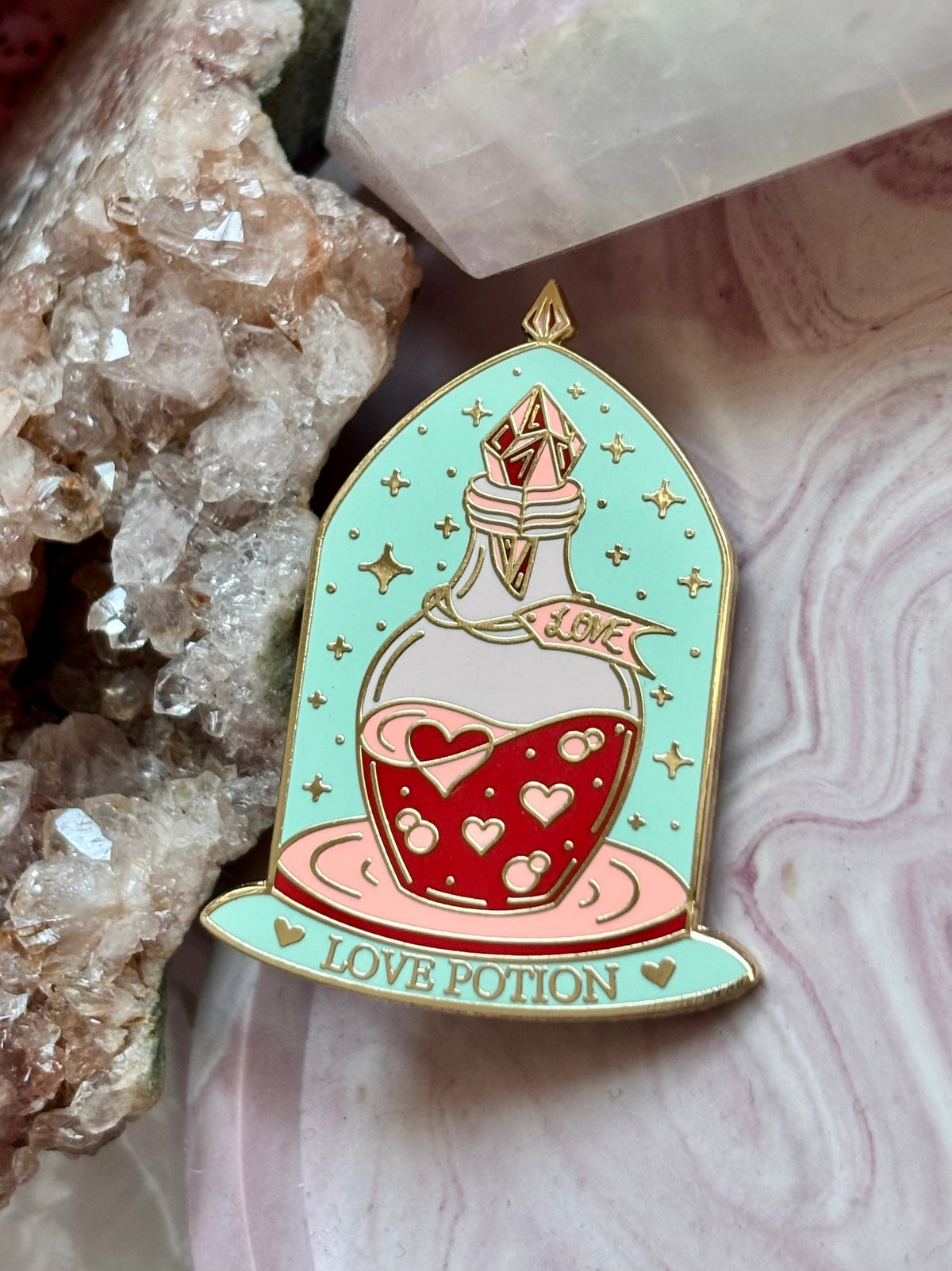 Magic love potion - protected potions pin badge