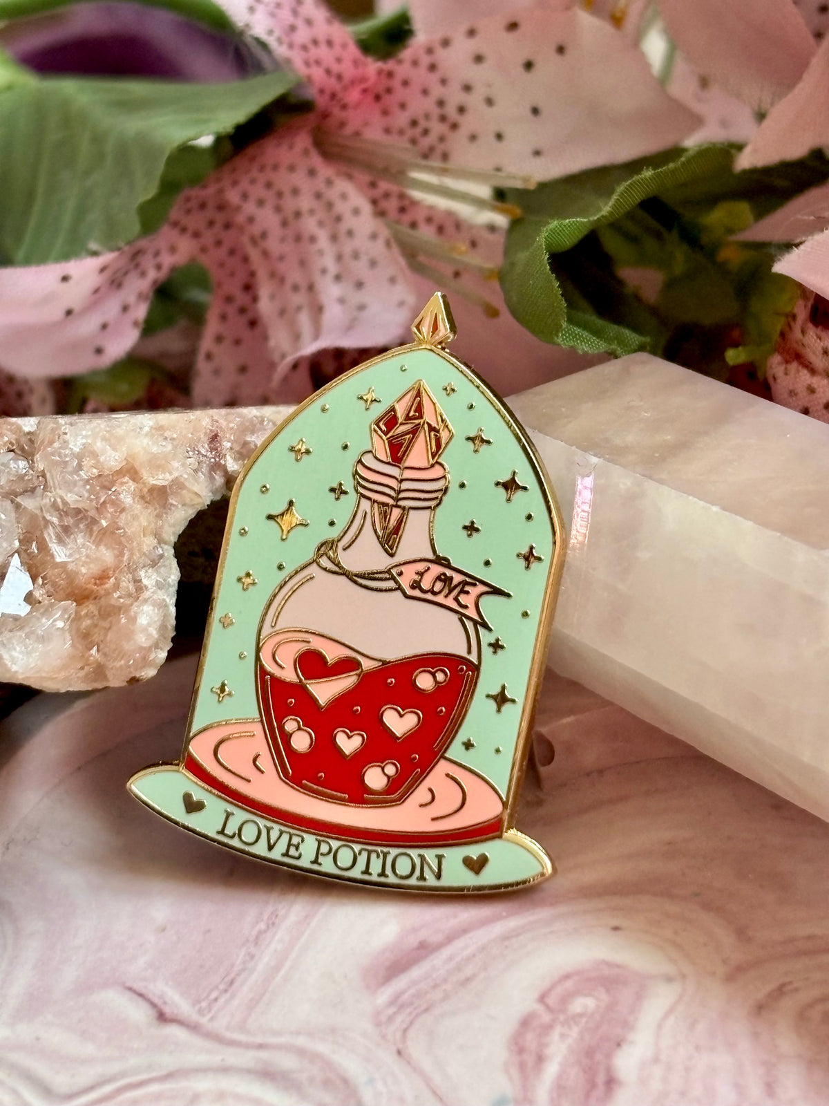 Magic love potion - protected potions pin badge