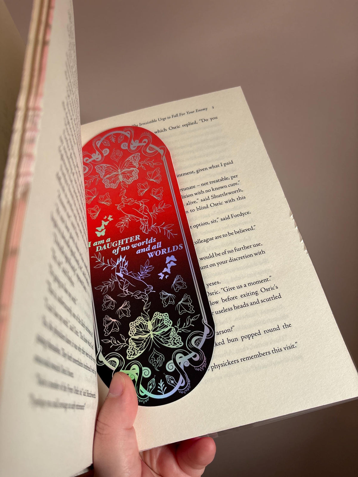 War of Lost Hearts Bookmark: Daughter of No Worlds -  Holographic Foil  - jumbo size -  fantasy readers gift - officially licensed