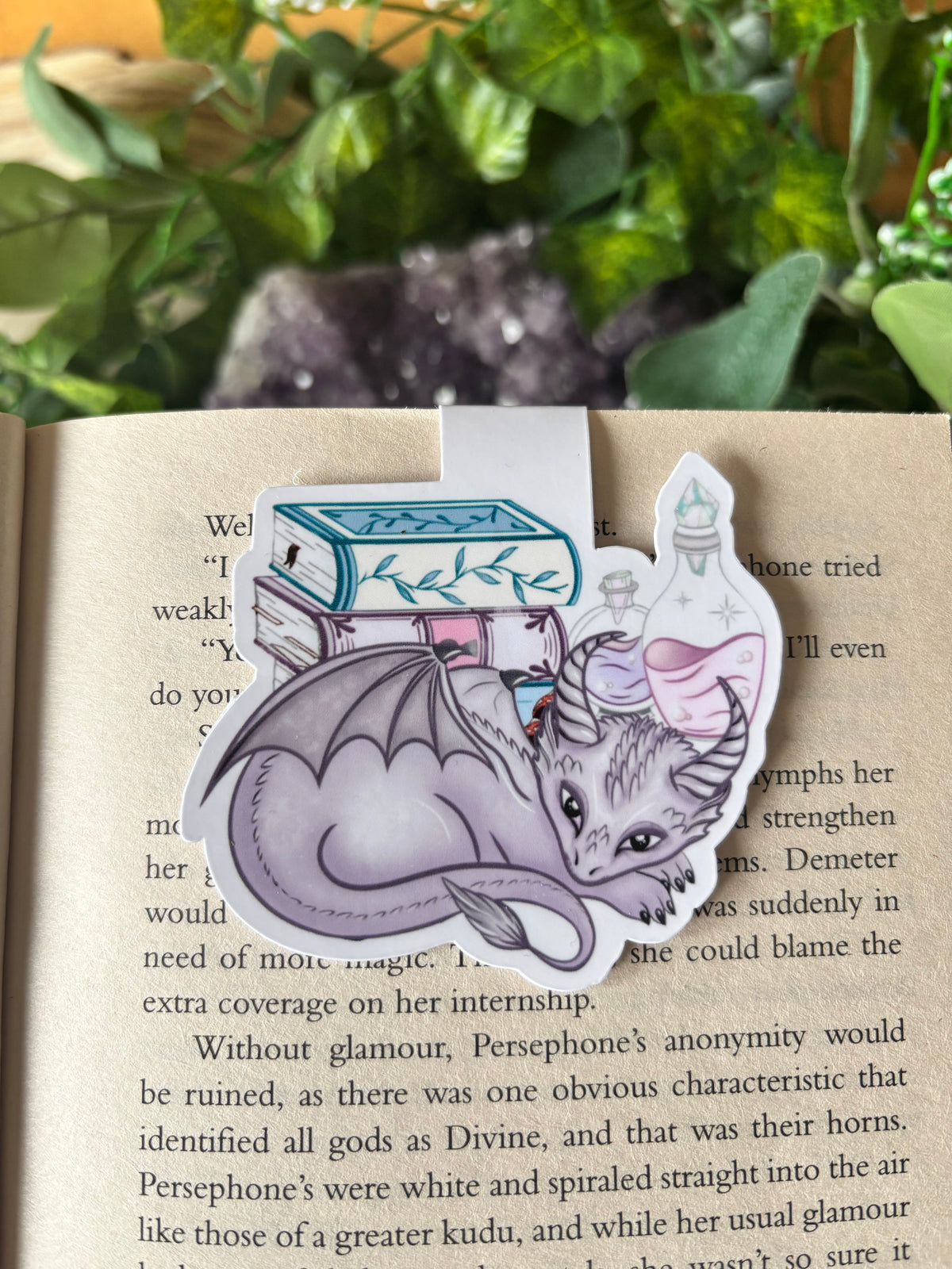 Dragon potion magic bookstack  Magnetic Bookmark