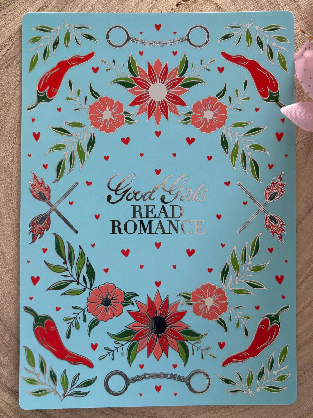 Good Girls Read Romance in Pink, Blue or Black E reader foiled Insert for Kindle  SECONDS SALE