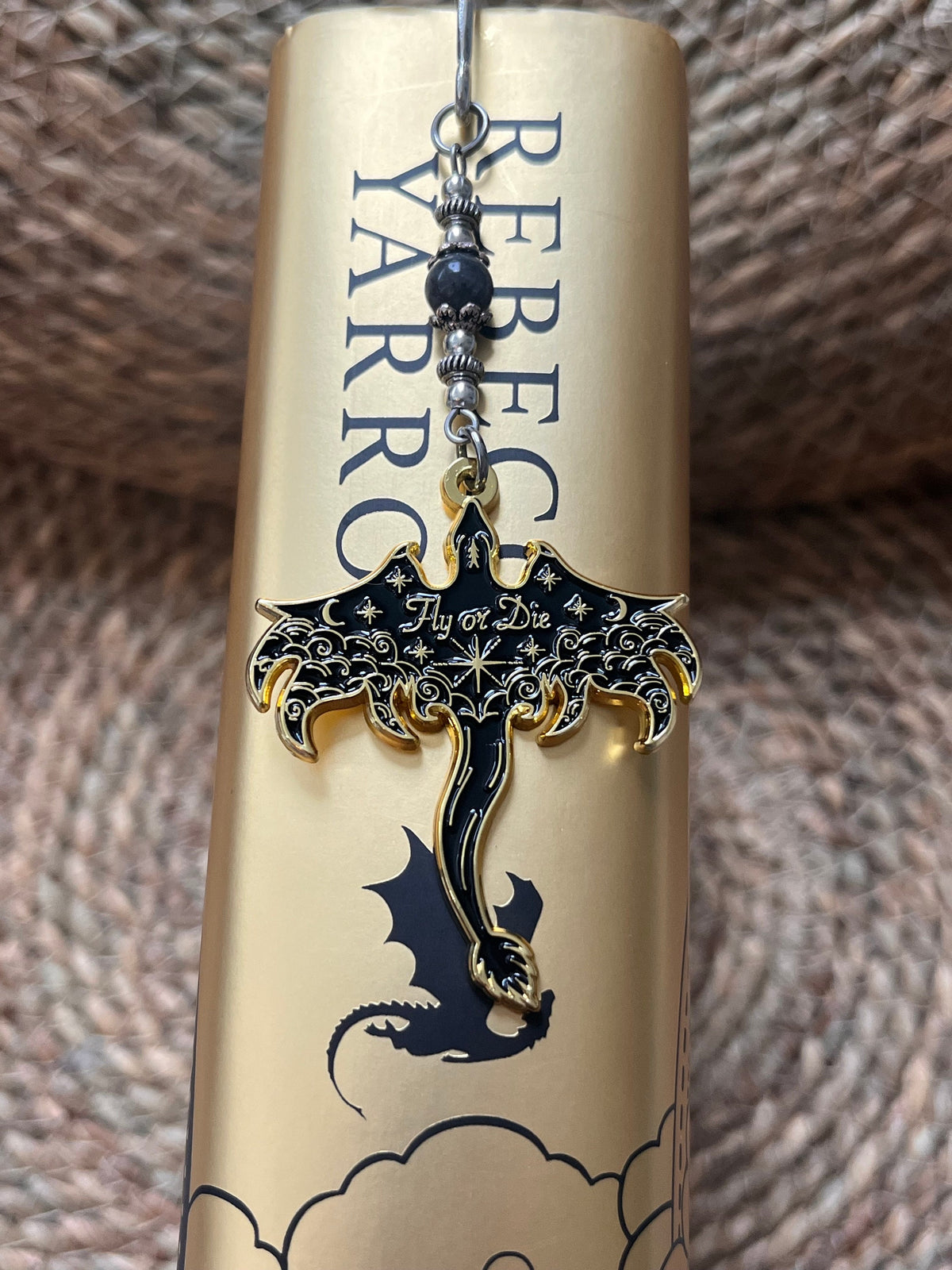 Fourth Wing Dragon Bookmark or Keychain: empyrean series - officially licensed - fly or die - ORIGINAL DESIGN