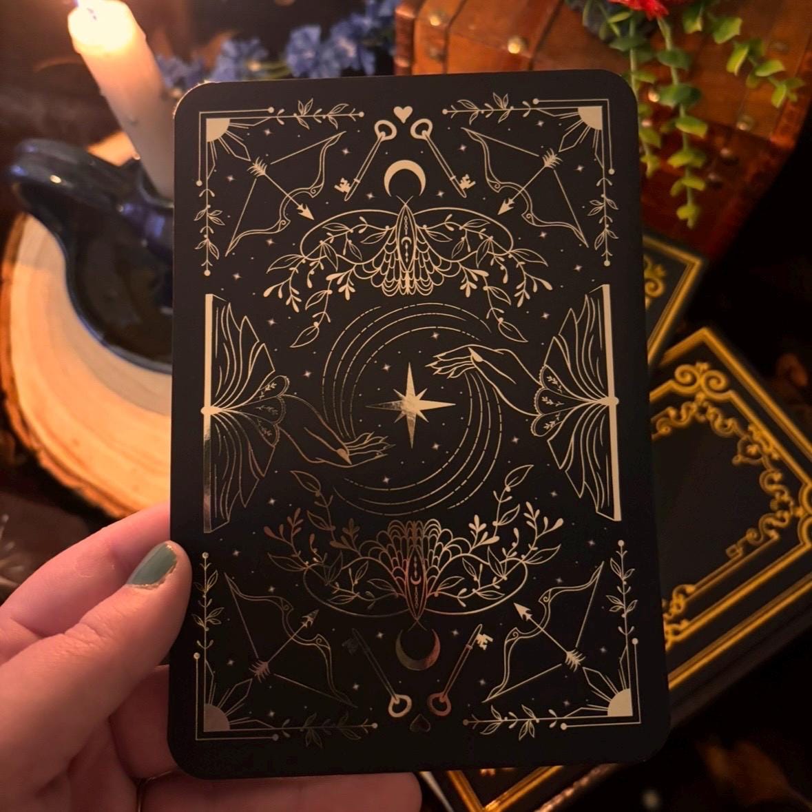Black foiled Insert for Kindle/ E Reader with optional bookmark