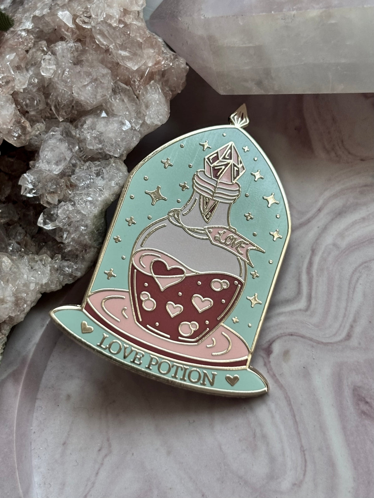 Magic love potion - protected potions pin badge