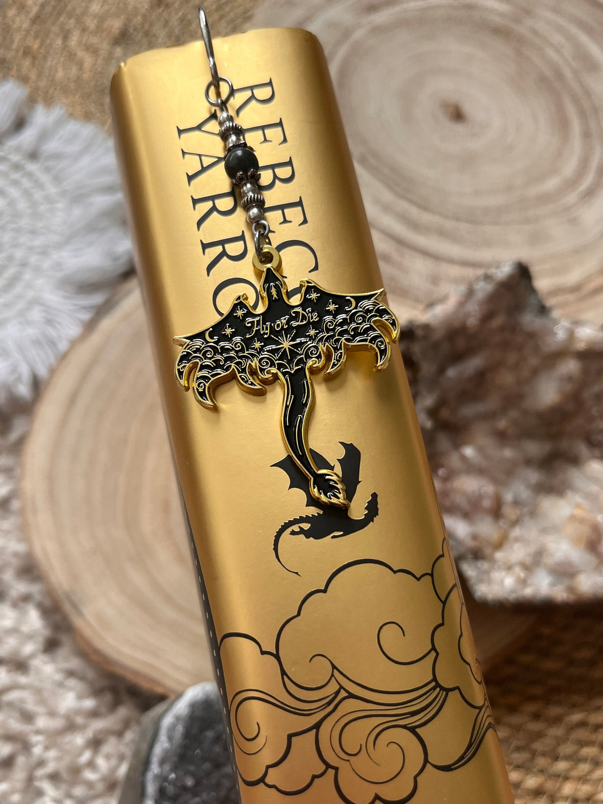 Fourth Wing Dragon Bookmark or Keychain: empyrean series - officially licensed - fly or die - ORIGINAL DESIGN