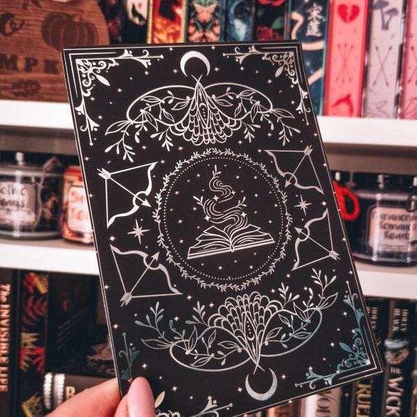 Black foiled Insert for Kindle/ E Reader with optional bookmark