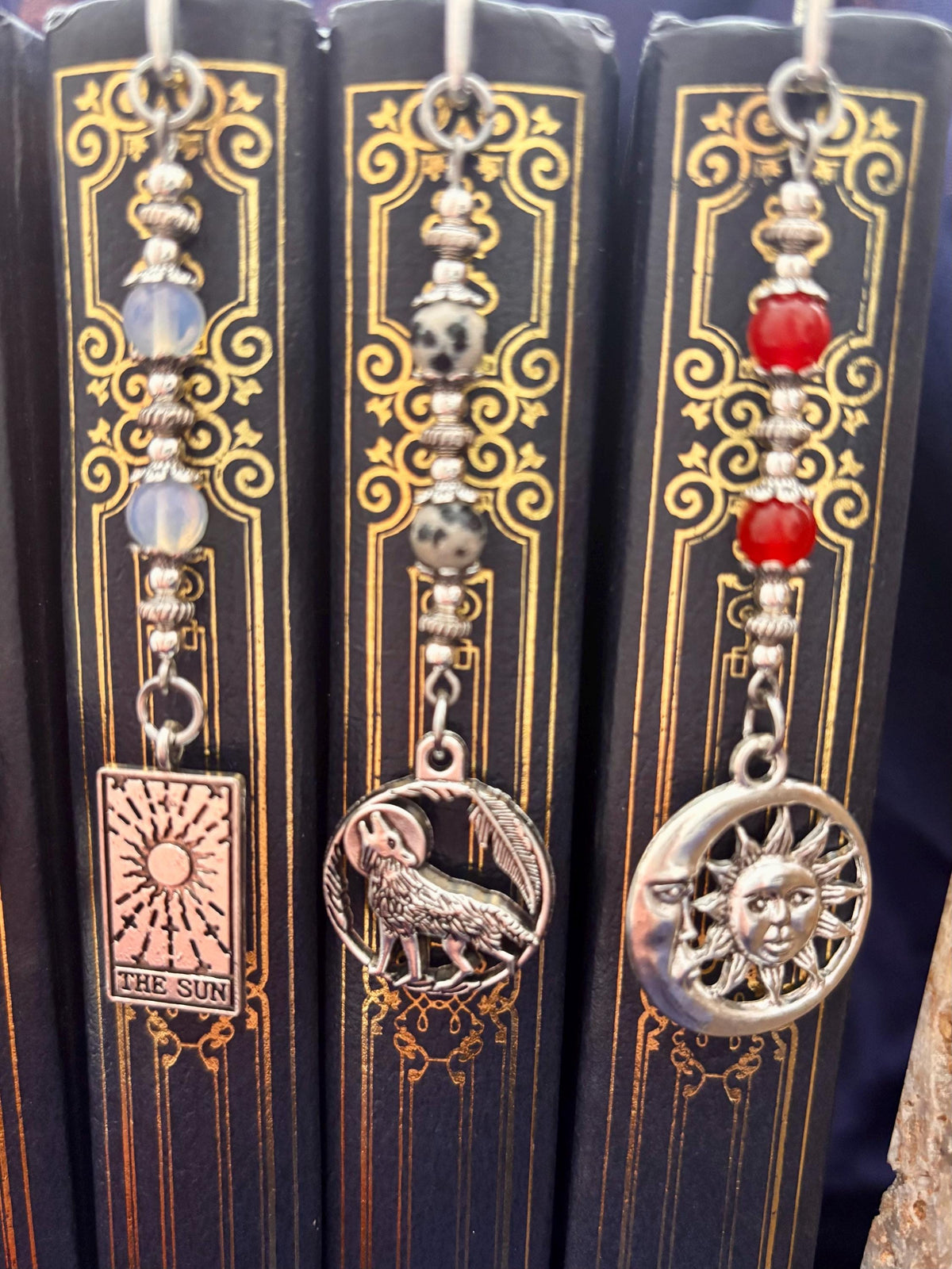 Fantasy witchy crystal bookmark custom collection. Metal bookmark bookish gift.