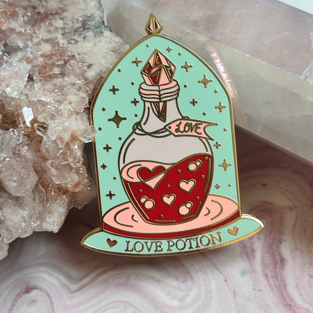 Magic love potion - protected potions pin badge