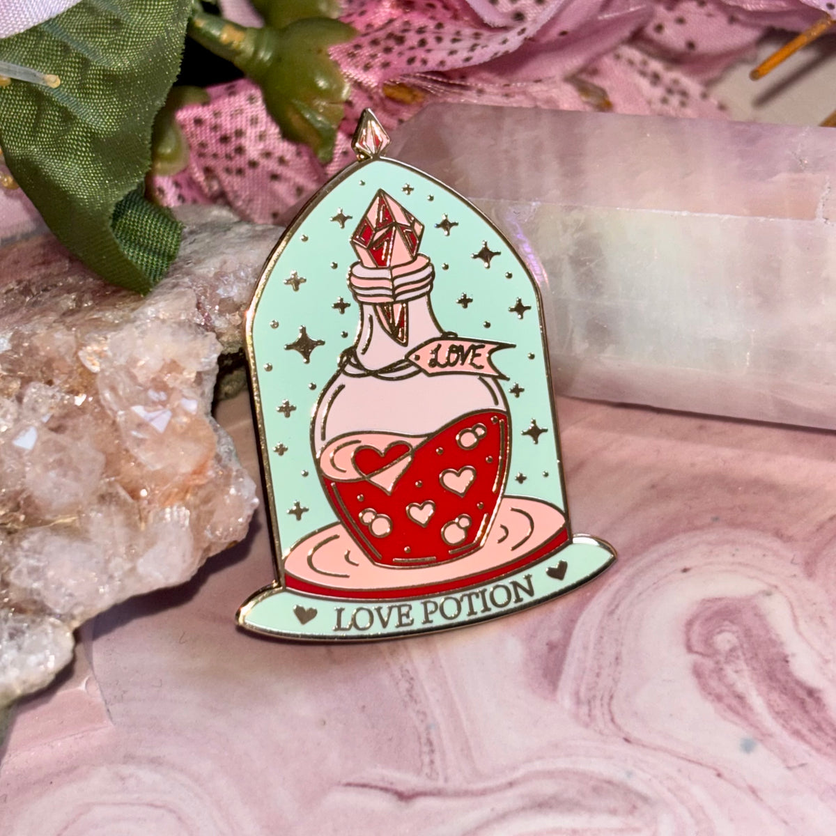 Magic love potion - protected potions pin badge
