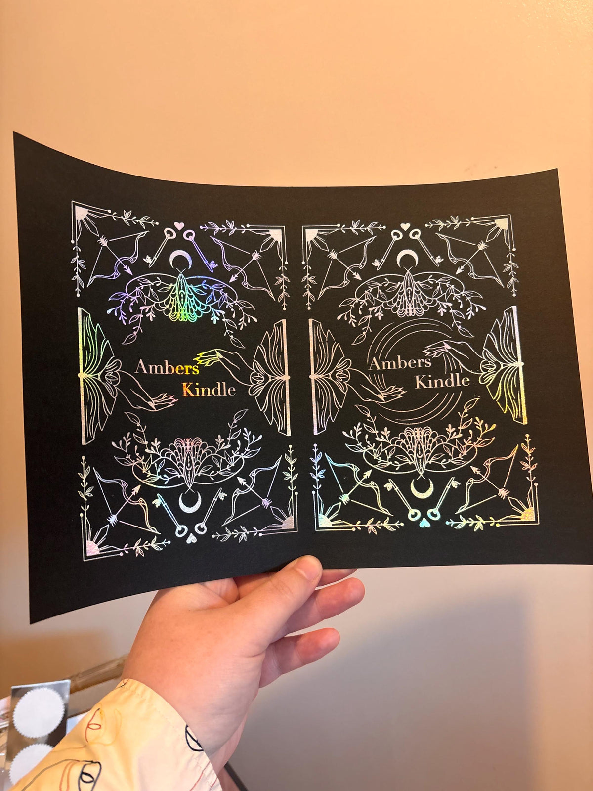 Custom Personalised Black foiled Insert for Kindle/ E Reader with optional bookmark