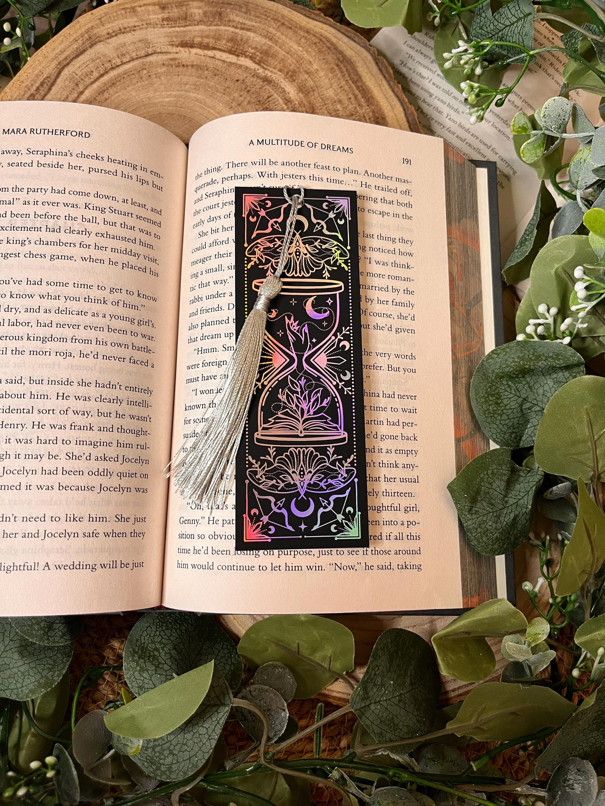 Fantasy Holigraphic Foil bookmark with tassel or interchangeable charm option. Magic Portal Bookmark