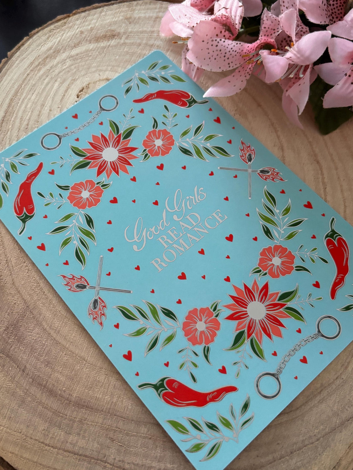 Good Girls Read Romance in Pink, Blue or Black E reader foiled Insert for Kindle  SECONDS SALE