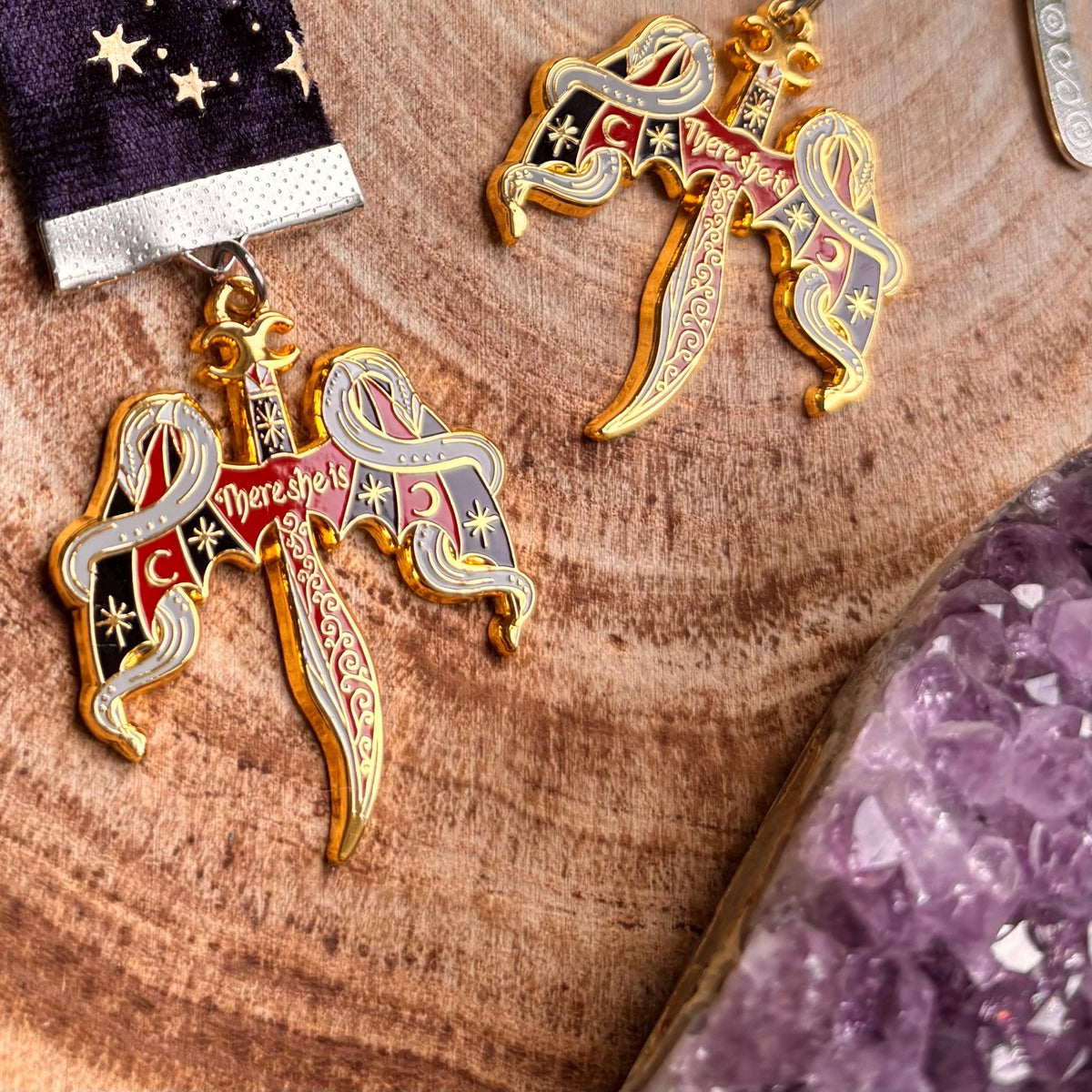 Crowns of Nyaxia Bookmark or Keychain. There she is - officially licensed Merch by Carissa Broadbent