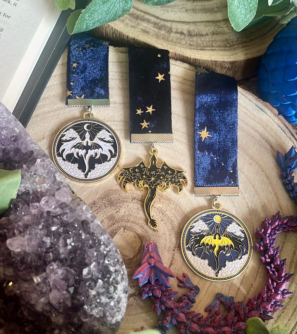 Fourth wing bookmark - Velvet dragon Empyrean series - officially licensed - fly or die