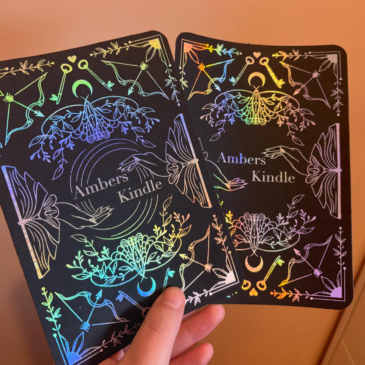 Custom Personalised Black foiled Insert for Kindle/ E Reader with optional bookmark