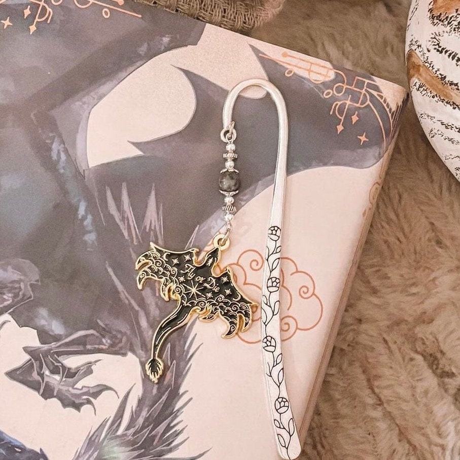 Fourth Wing Dragon Bookmark or Keychain: empyrean series - officially licensed - fly or die - ORIGINAL DESIGN