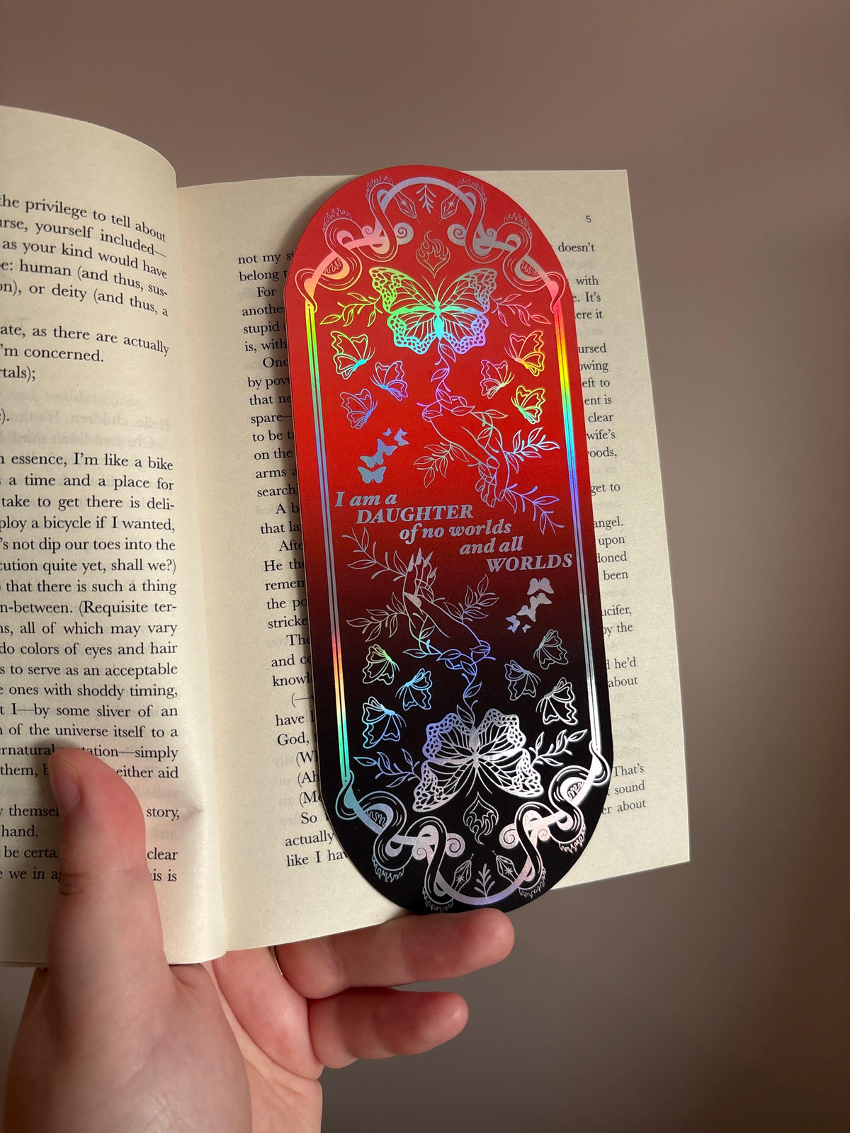 War of Lost Hearts Bookmark: Daughter of No Worlds -  Holographic Foil  - jumbo size -  fantasy readers gift - officially licensed