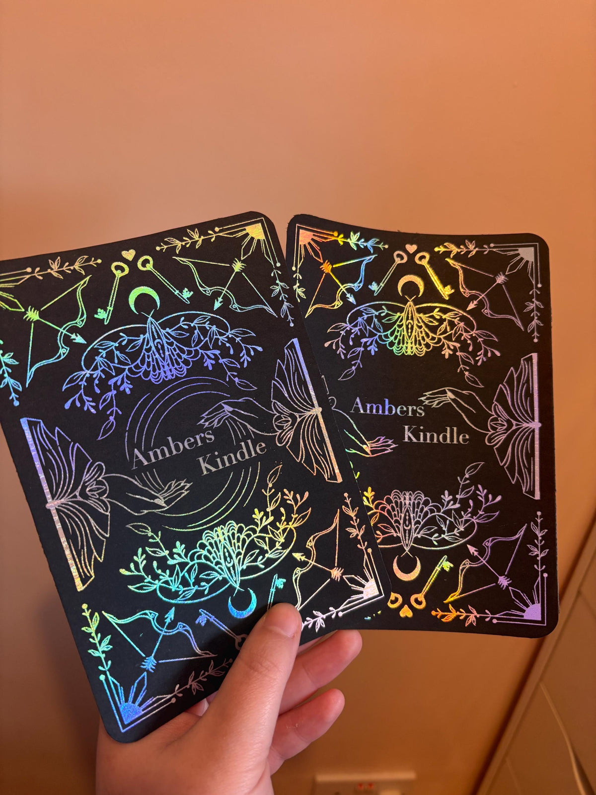 Custom Personalised Black foiled Insert for Kindle/ E Reader with optional bookmark