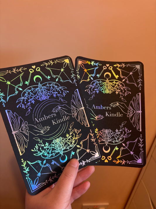 Custom Personalised Black foiled Insert for Kindle/ E Reader with optional bookmark